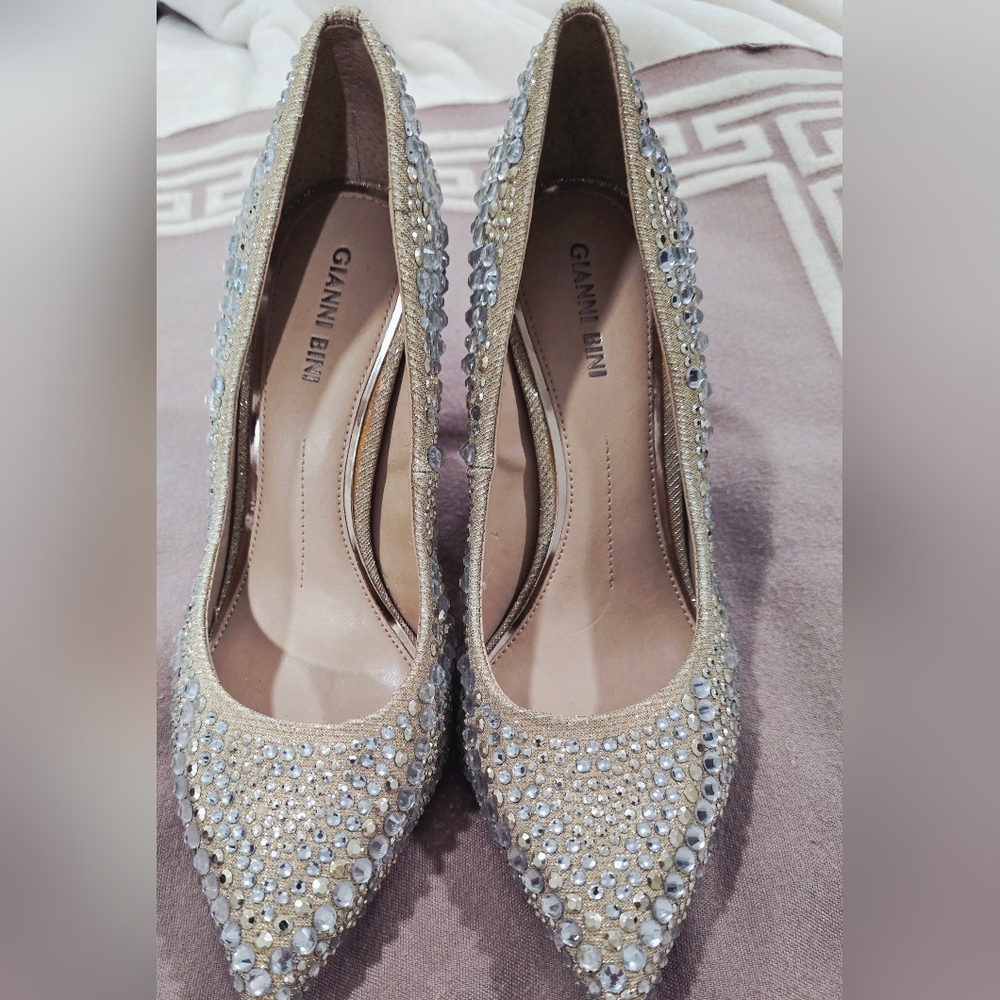 Gianni Bini Gold Embellished Women's Shoes